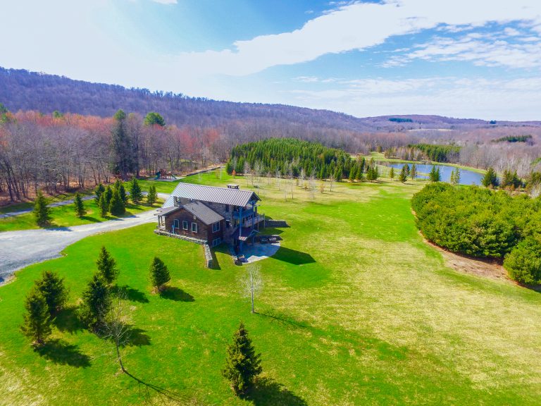 Drone photo of mountain estate